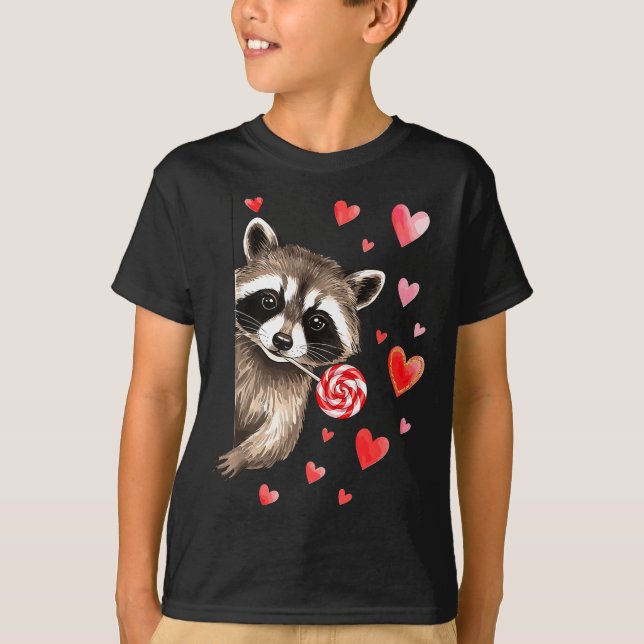 T-shirt Funny Feral Raccoon Valentine's Day Sarcastic Humo (Devant)