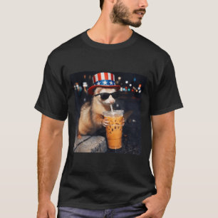 T-shirt Funny Ferret Iced Coffee Meme Rétro Urbain Gen Z