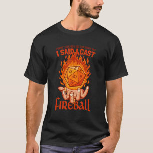 T-shirt Funny Fireball Wizard Joke Mage Sorcier Démoniste 