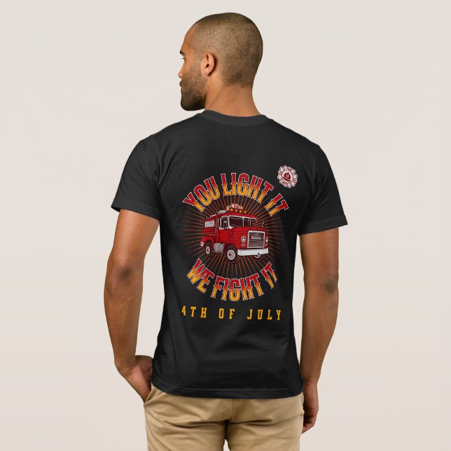 T-shirt Funny Firefighter 4th of July (Créateur téléchargé)