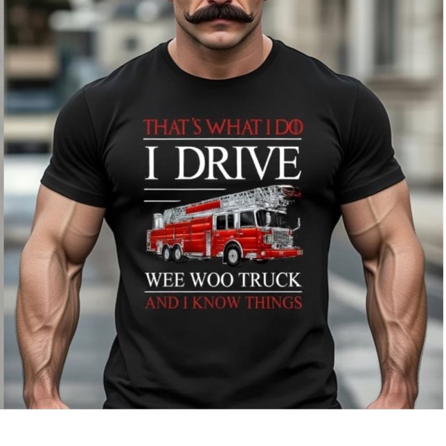 T-shirt Funny Firefighter Wee Woo Truck Driver (Créateur téléchargé)