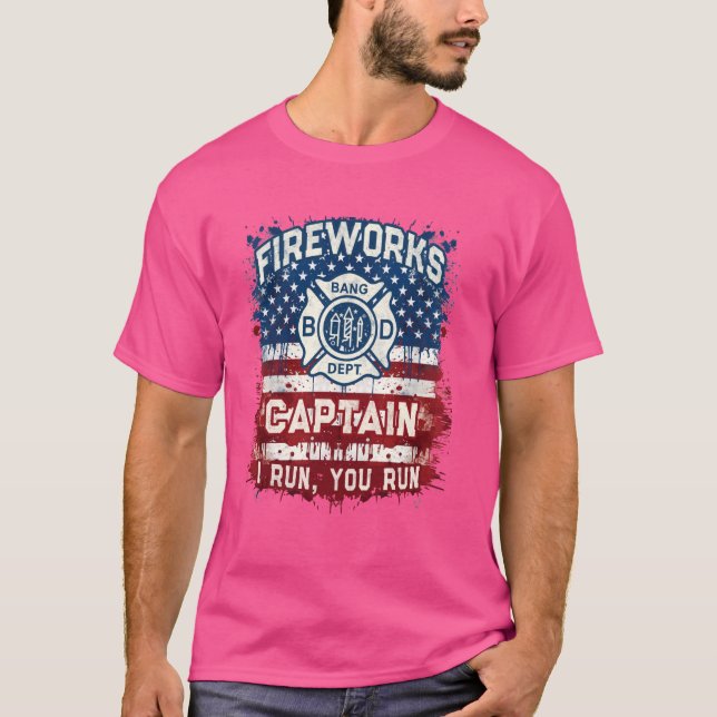 T-shirt Funny FIREWORKS CAPITAINE Safety Director Pyro Off (Devant)