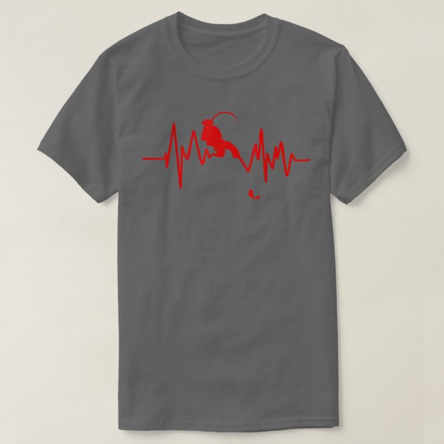 T-shirt Funny Fishing Heartbeat Cool Fish Fisherman Cadeau (Design devant)