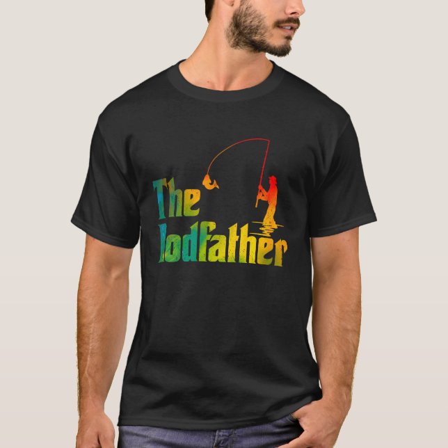 T-shirt Funny Fishing T  The Rodfather Mens Fathers Day (Devant)