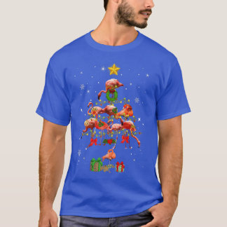 T-shirt Funny Flamingos Christmas Tree Family Xmas Ornamen