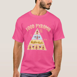 T-shirt Funny Food Pyramid Red Wine and Cheese Lover gift
