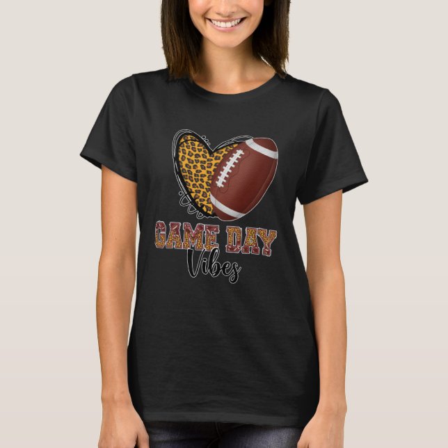 T-shirt Funny Football Women Men Kids Game Day Vibes Footb (Devant)