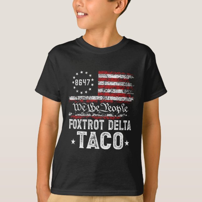 T-shirt Funny Foxtrot Delta Taco (Devant)
