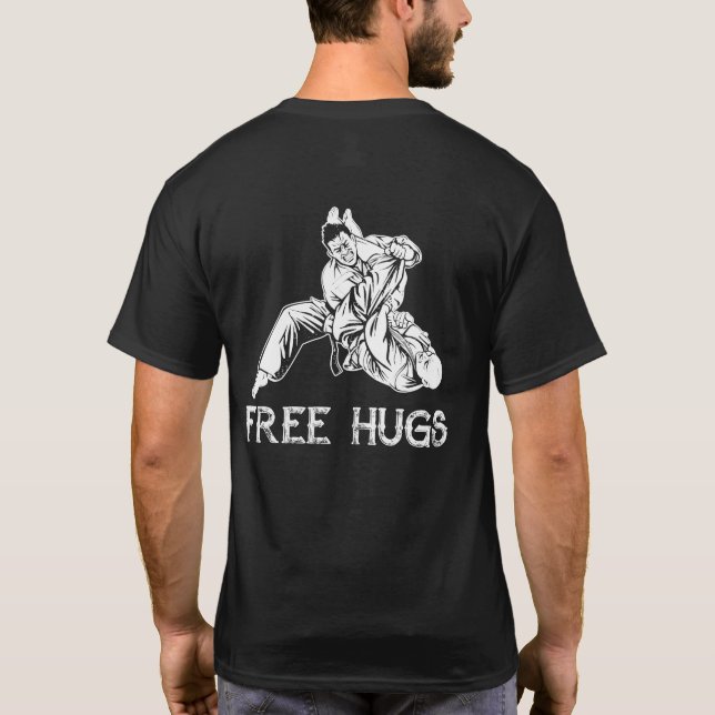 T-shirt Funny Free Hugs MIXED MARTIAL ART brésilien Jiu-Ji (Dos)