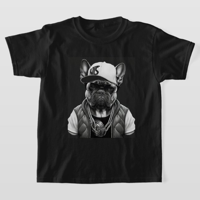 T-shirt Funny French Bulldog Rapper étoile Hip hop (Poser)