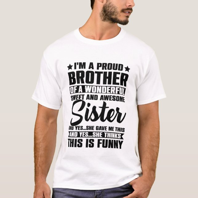 T-shirt Funny Frère Soeur art mot (Devant)