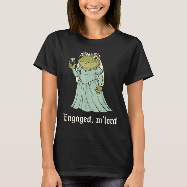 T-shirt Funny Frog Engagement Matching Couples Tee Snarky  (Devant)