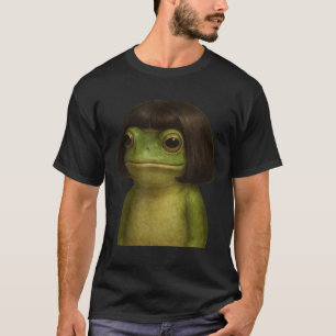 T-shirt Funny Frog Girl Bob Hair Meme Art