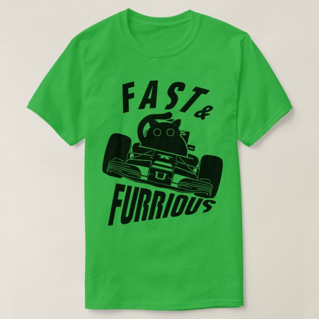 T-shirt Funny FURRurious chat conducteur (Design devant)
