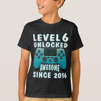 T-shirt Funny Gamer cadeau de 6e anniversaire, niveau 6e d