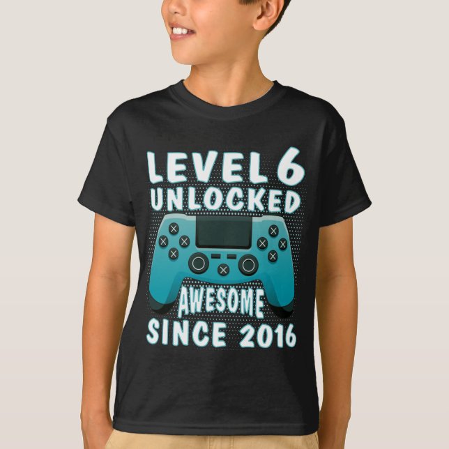 T-shirt Funny Gamer cadeau de 6e anniversaire, niveau 6e d (Devant)