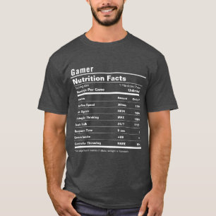 T-shirt Funny Gamer Statistiques Étiquette personnalisé mo
