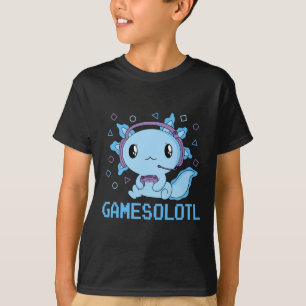 T-shirt Funny Gamesolotl Anime Kawaii Gaming Axolotl