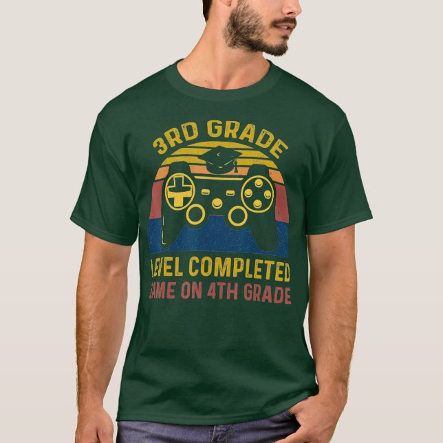 T-shirt Funny Gaming Level Completed 3rd Grade Graduate (Devant)