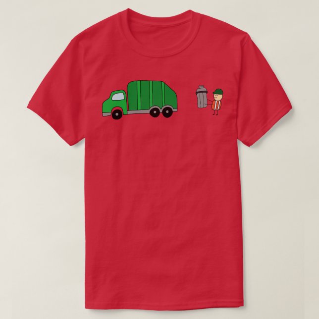 T-shirt Funny Garbage Man Holding Trash Bin With Garbage T (Design devant)