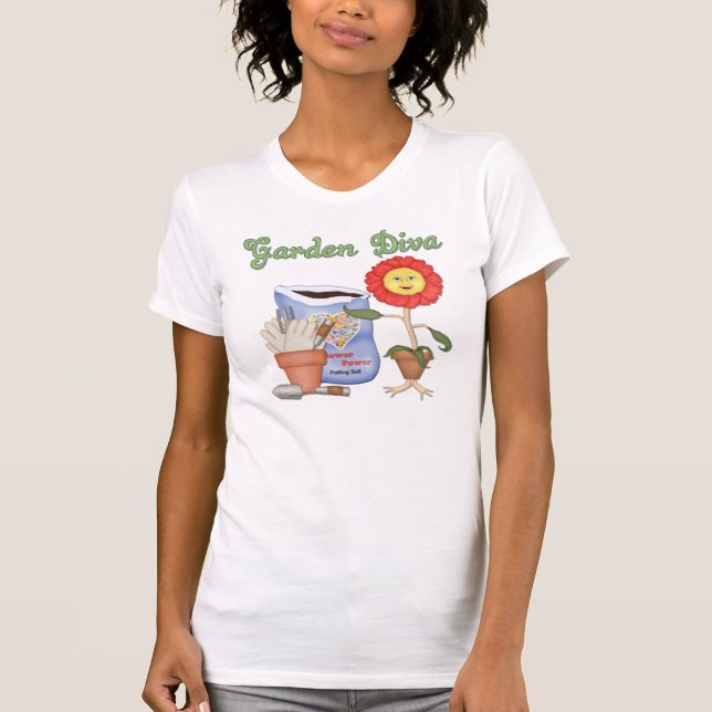 T-shirt Funny Garden Diva (Devant)