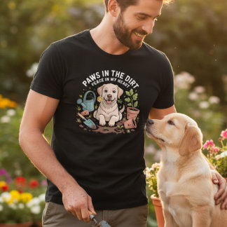 T-shirt Funny Gardening Dog Shirt Paws In The Dirt Gift