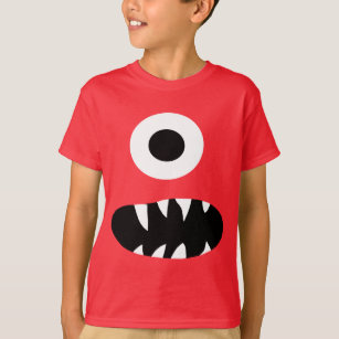 T-shirt Funny Géant Un Oyed Monster Visage Enfants Coloré