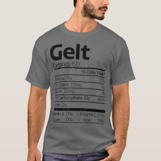 T-shirt Funny Gelt Nutrition Fact Noël Hanoukka Food