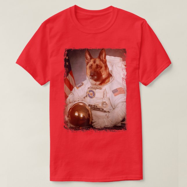 T-shirt Funny German Shepherd Astronaut Space Mission Astr (Design devant)