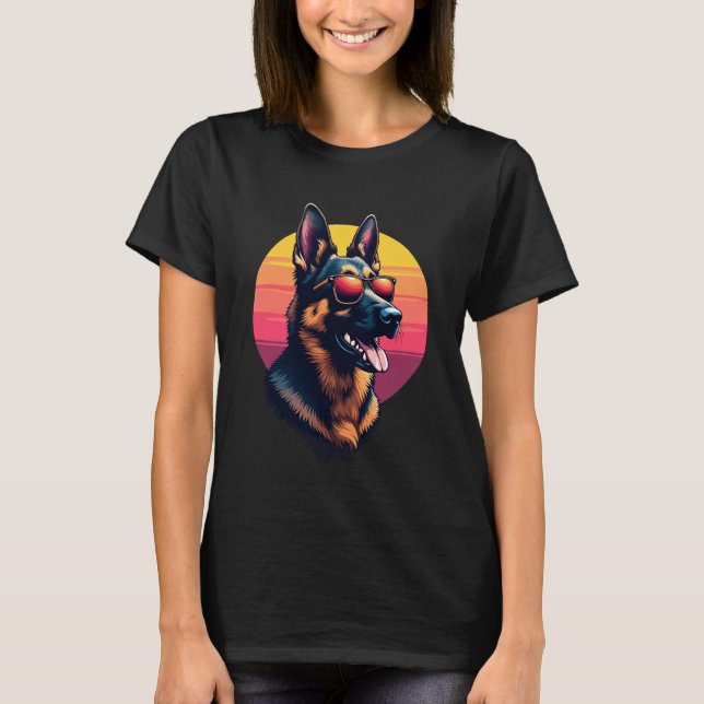 T-shirt Funny German Shepherd Dog Design Art Costume Outfi (Devant)