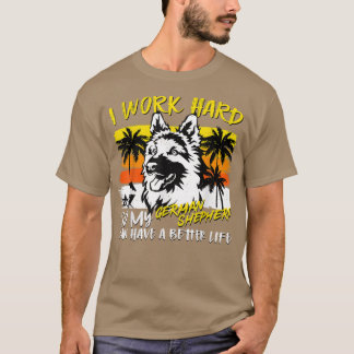 T-shirt Funny German Shepherd Dog Lover Retro Vintage Suns