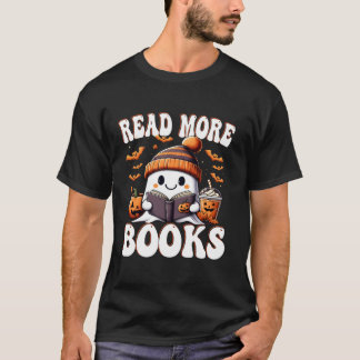 T-shirt Funny Ghost Lire plus Livres Funny Teacher Hallowe