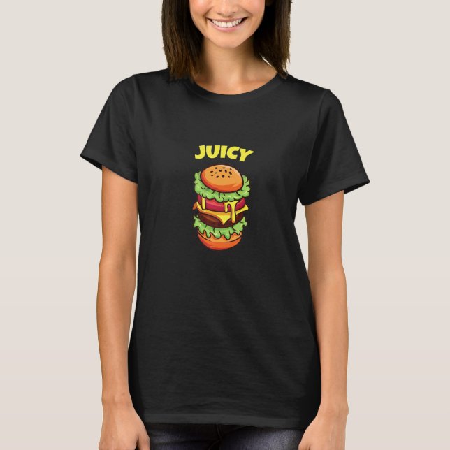 T-shirt Funny Giant Juicy Cheeseburger Burger Beef (Devant)