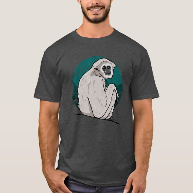 T-shirt Funny Gibbon Monkey friend (Devant)