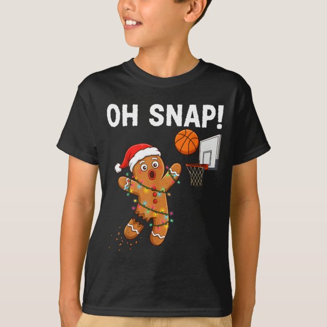 T-shirt Funny Gingerbread Basketball Christmas Santa Cooki (Devant)