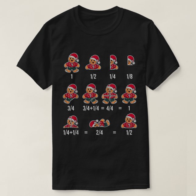 T-shirt Funny Gingerbread Christmas Math Design (Design devant)