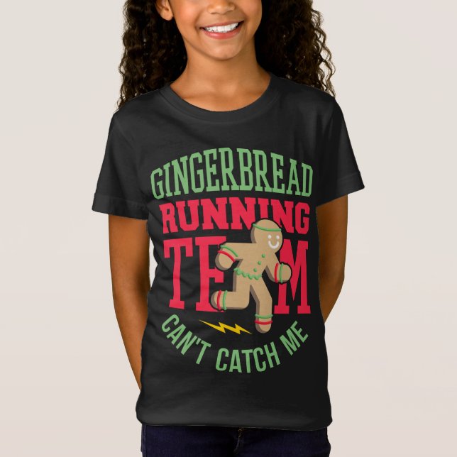 T-Shirt Funny Gingerbread Équipe de course Noël (Devant)
