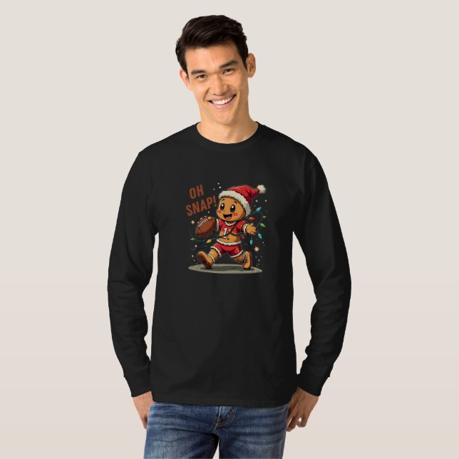 T-shirt Funny Gingerbread Football Xmas (Devant entier)