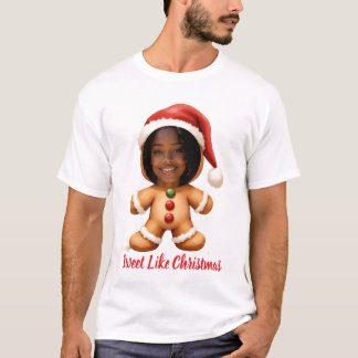 T-shirt Funny Gingerbread Man Your Photo Christmas