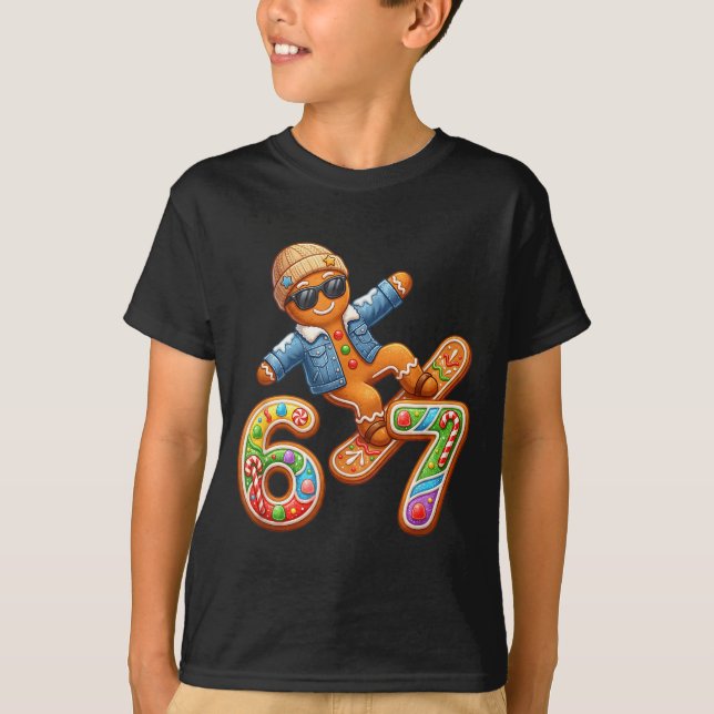 T-shirt Funny Gingerbread Six Seven 67 Ice Cream Drip Chri (Devant)
