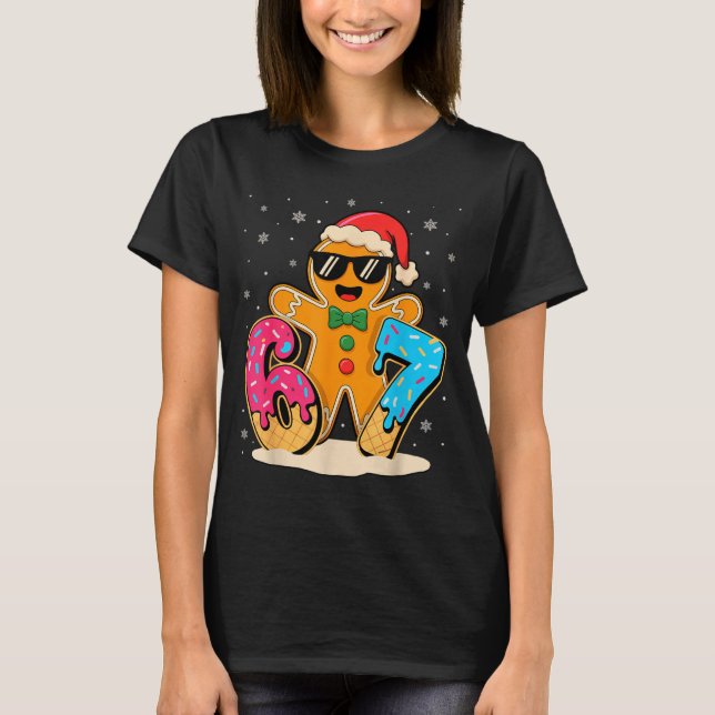 T-shirt Funny Gingerbread Six Seven 67 Ice Cream Drip Chri (Devant)