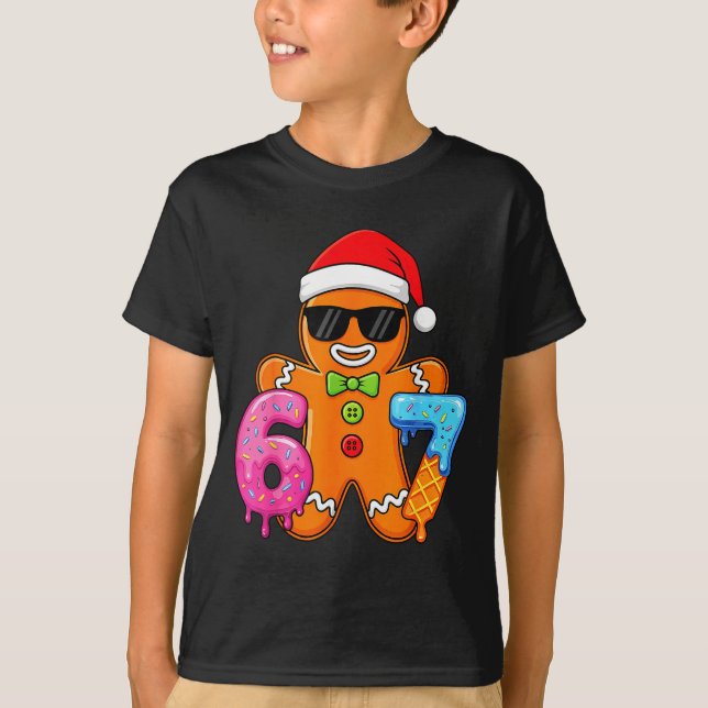 T-shirt Funny Gingerbread Six Seven 67 Ice Cream Drip Chri (Devant)
