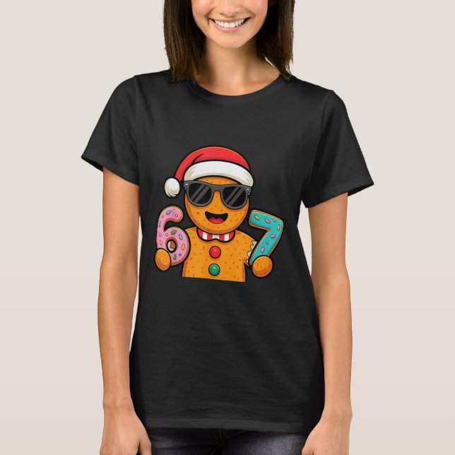 T-shirt Funny Gingerbread Six Seven 67 Ice Cream Drip Chri (Devant)