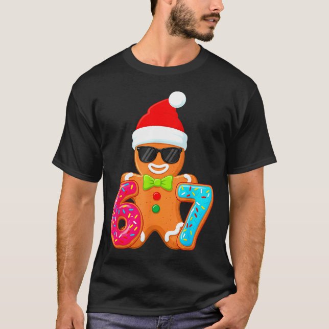 T-shirt Funny Gingerbread Six Seven 67 Ice Cream Drip Chri (Devant)