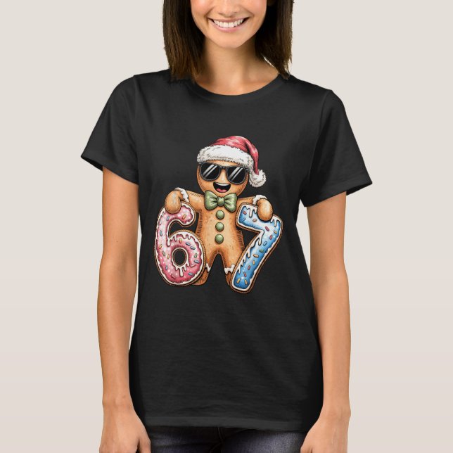 T-shirt Funny Gingerbread Six Seven 67 Ice Cream Drip Chri (Devant)