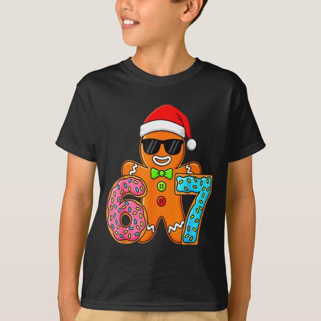 T-shirt Funny Gingerbread Six Seven 67 Ice Cream Drip Chri (Devant)