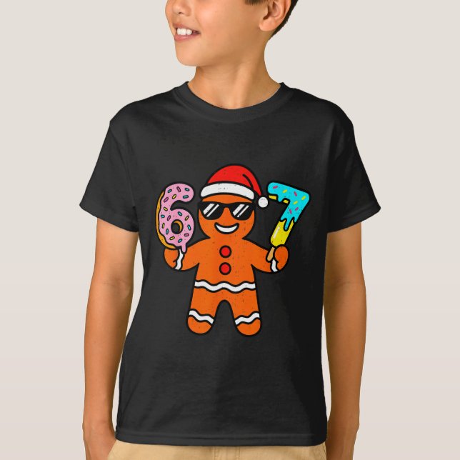 T-shirt Funny Gingerbread Six Seven 67 Ice Cream Drip Chri (Devant)