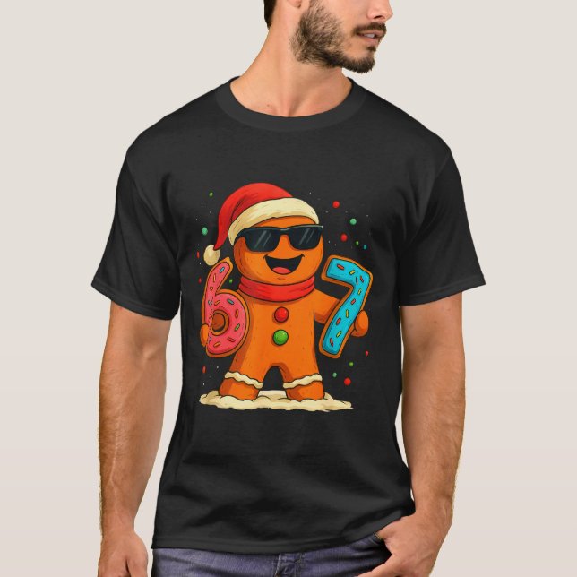 T-shirt Funny Gingerbread Six Seven 67 Ice Cream Drip Chri (Devant)