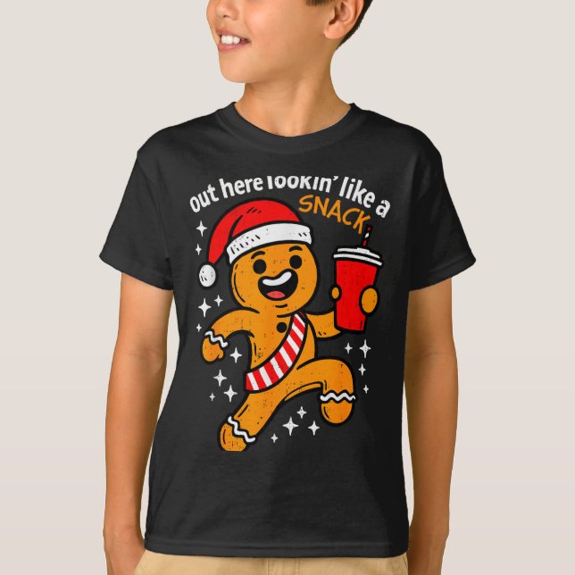 T-shirt Funny Gingerbread Snack Christmas Xmas Teens Girls (Devant)
