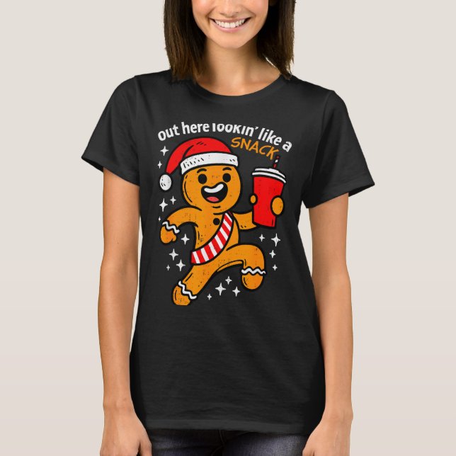 T-shirt Funny Gingerbread Snack Christmas Xmas Teens Girls (Devant)